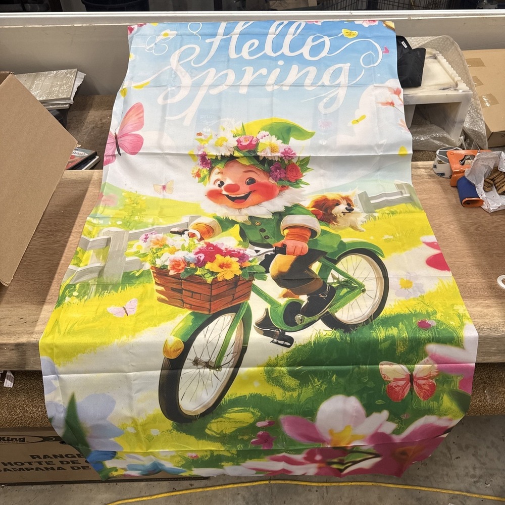 Hello Spring Banner Or Door‎ Hanger Banner 35"x70"
